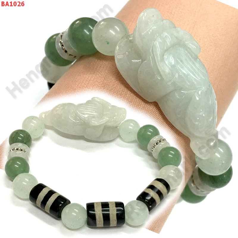 BA1026 สร้อยข้อมือกบคาบเหรียญ+DZI ลายเส้น ราคา 529 บาท http://ww2.hengmark.com/view_product/BA1026.htm
