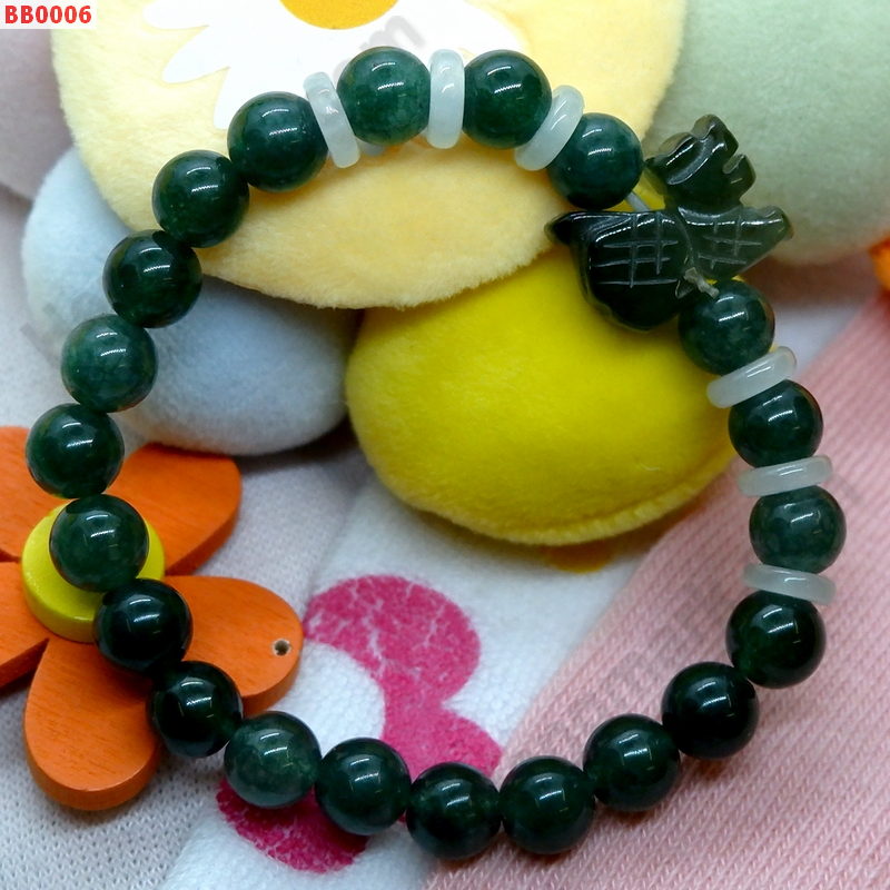 BB0006 สร้อยข้อมือกิเลนหยก สีเขียวเข้ม ราคา 279 บาท http://ww2.hengmark.com/view_product/BB0006.htm