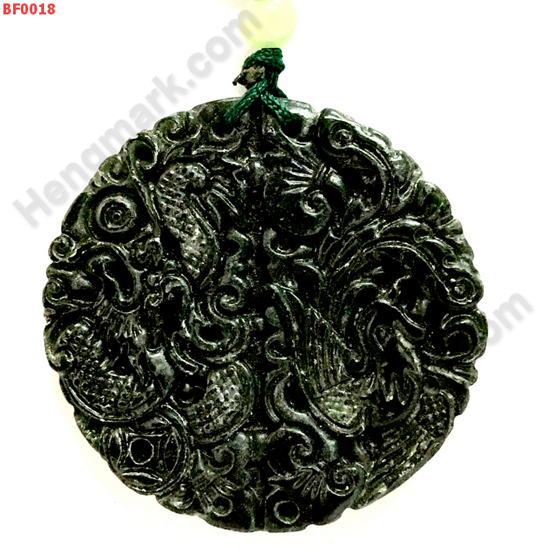 BF0018 จี้รูปหงส์-มังกร หินสีเขียว ราคา 199 บาท http://ww2.hengmark.com/view_product/BF0018.htm