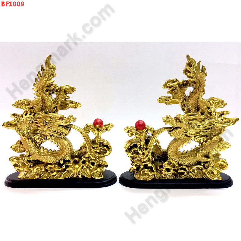 BF1009 มังกรคู่ เรซิ่นเคลือบทอง พร้อมฐาน ราคา 1699 บาท http://ww2.hengmark.com/view_product/BF1009.htm