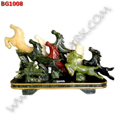 BG1008 ม้า 8 ตัวโจนทะยาน หิน 5 สี ราคา 3200 บาท http://ww2.hengmark.com/view_product/BG1008.htm