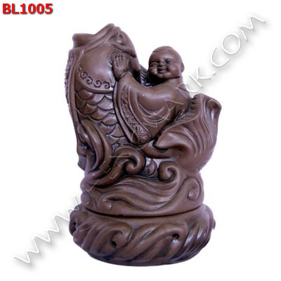 BL1005 เด็กอุ้มปลา ดินเผาที่ใส่กำยาน ราคา 399 บาท http://ww2.hengmark.com/view_product/BL1005.htm