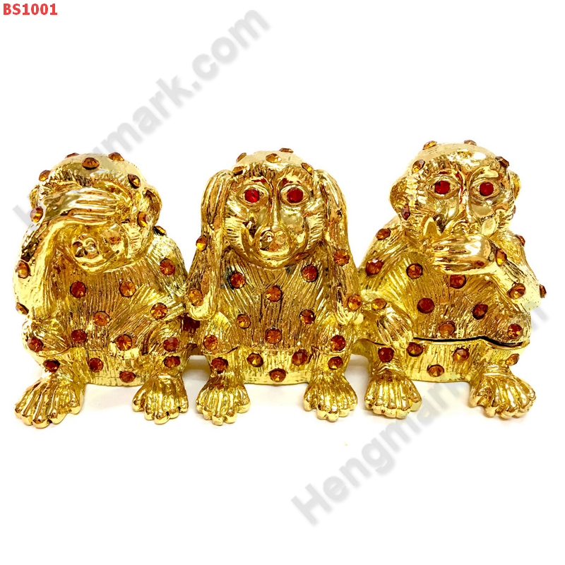BS1001 ลิง 3 ตัว ลงยาประดับคริสตัล ราคา 800 บาท http://ww2.hengmark.com/view_product/BS1001.htm