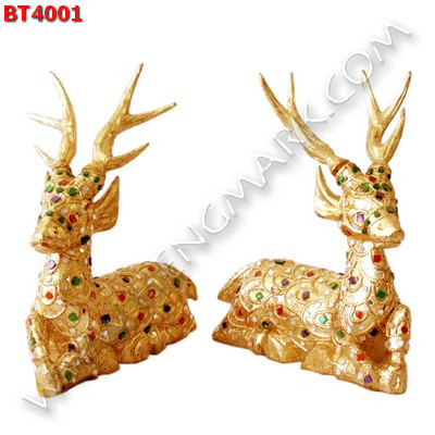 BT4001 กวางไม้เคลือบทอง เล็ก ราคา 1399 บาท http://ww2.hengmark.com/view_product/BT4001.htm