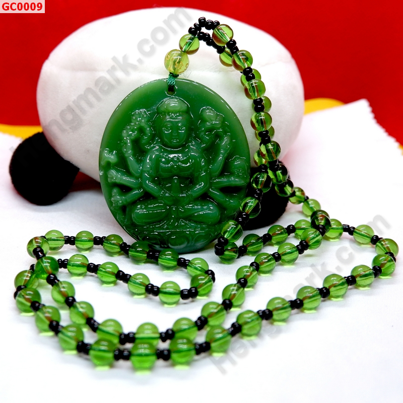 GC0009 สร้อยคอ เจ้าแม่กวนอิมพันมือหินสีเขียว ราคา 299 บาท http://ww2.hengmark.com/view_product/GC0009.htm