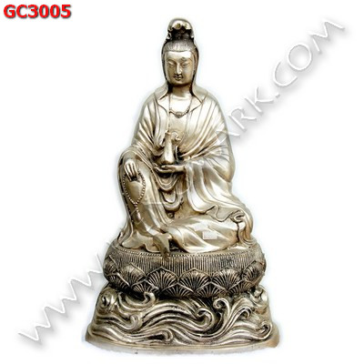 GC3005 เจ้าแม่กวนอิมทองเหลืองขัดเงิน  ราคา 9900 บาท http://ww2.hengmark.com/view_product/GC3005.htm
