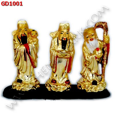 GD1001 ฮกลกซิ่วเนื้อเรซิ่นเคลือบทอง ราคา 699 บาท http://ww2.hengmark.com/view_product/GD1001.htm