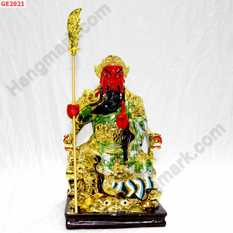 GE2021  เทพกวนอูนั่ง เสื้อเขียว ราคา 1999 บาท http://ww2.hengmark.com/view_product/GE2021.htm