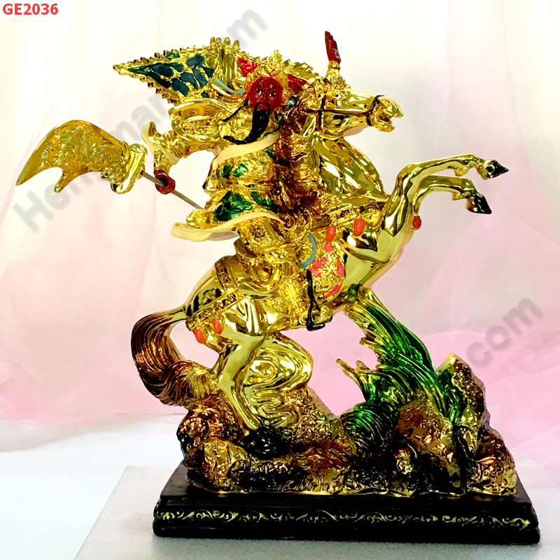 GE2036 เทพกวนอูขี่ม้า 5ธง เคลือบทอง24K ราคา 3600 บาท http://ww2.hengmark.com/view_product/GE2036.htm