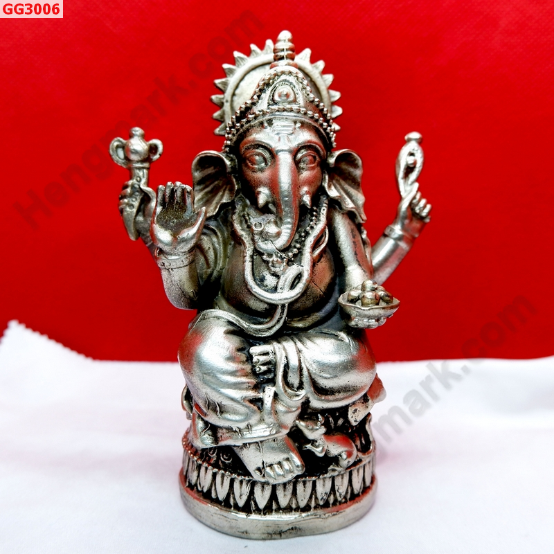 GG3006 พระพิฆเนศทองเหลืองขัดเงิน  ราคา 1200 บาท http://ww2.hengmark.com/view_product/GG3006.htm