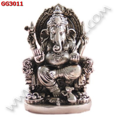GG3011 พระพิฆเนศทองเหลืองขัดเงิน ราคา 1900 บาท http://ww2.hengmark.com/view_product/GG3011.htm