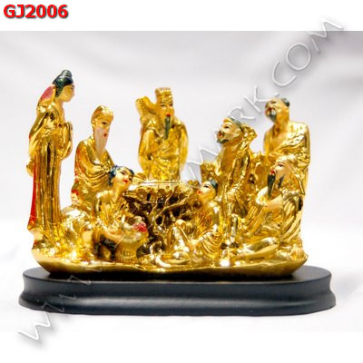 GJ2006 8 เซียน เรซิ่นเคลือบทอง ราคา 499 บาท http://ww2.hengmark.com/view_product/GJ2006.htm