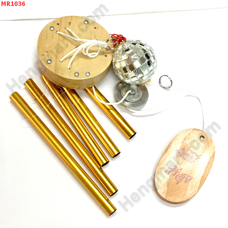 MR1036 โมบายโลหะสีทอง 5 หลอด+ลูกคริสตัล ราคา 329 บาท http://ww2.hengmark.com/view_product/MR1036.htm