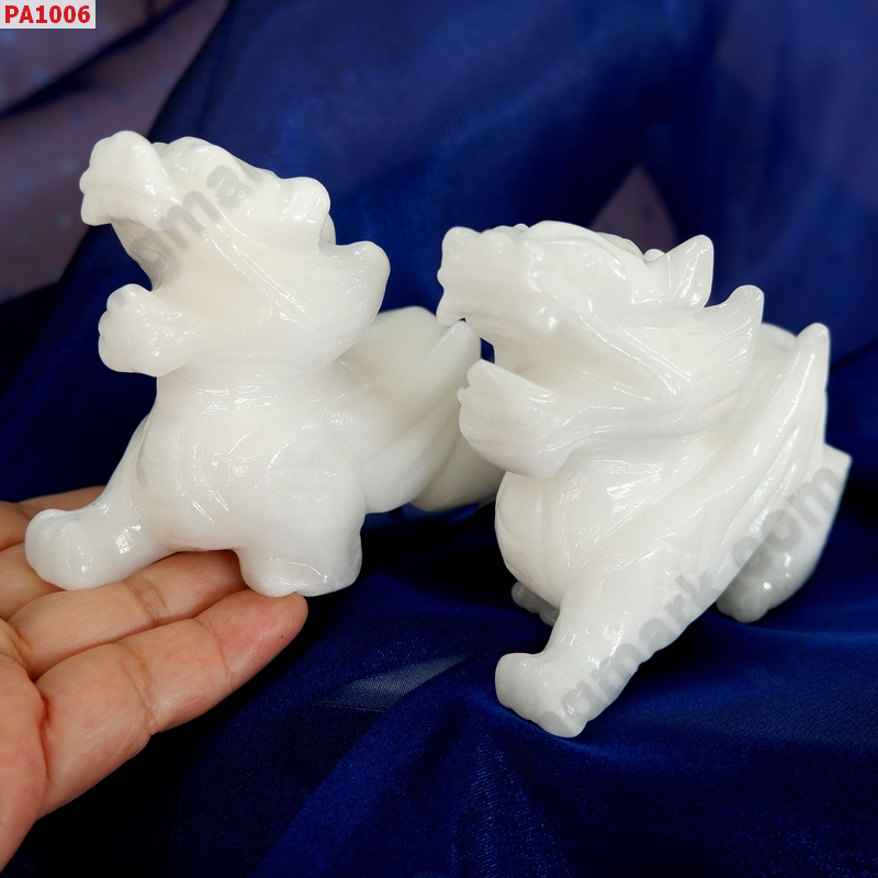 PA1006 ปี่เซียะคู่ตั้งโต๊ะ หินสีขาว ราคา 1900 บาท http://ww2.hengmark.com/view_product/PA1006.htm