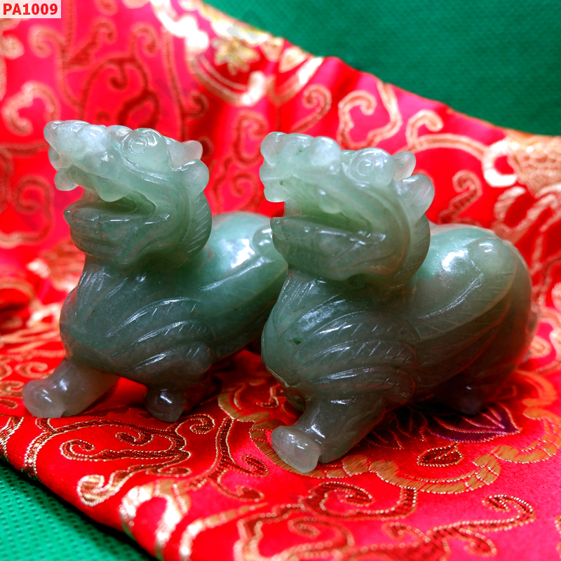 PA1009 ปี่เซียะคู่ตั้งโต๊ะ หยกเขียว ราคา 2900 บาท http://ww2.hengmark.com/view_product/PA1009.htm