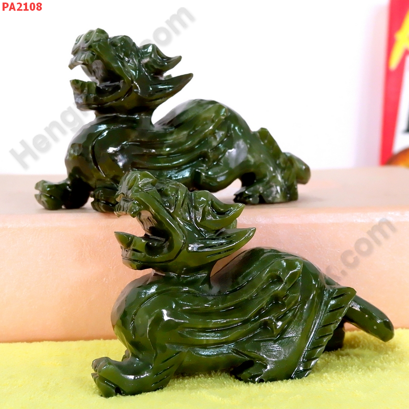 PA2108 ปี่เซียะคู่ตั้งโต๊ะ หินสีเขียว ราคา 1699 บาท http://ww2.hengmark.com/view_product/PA2108.htm