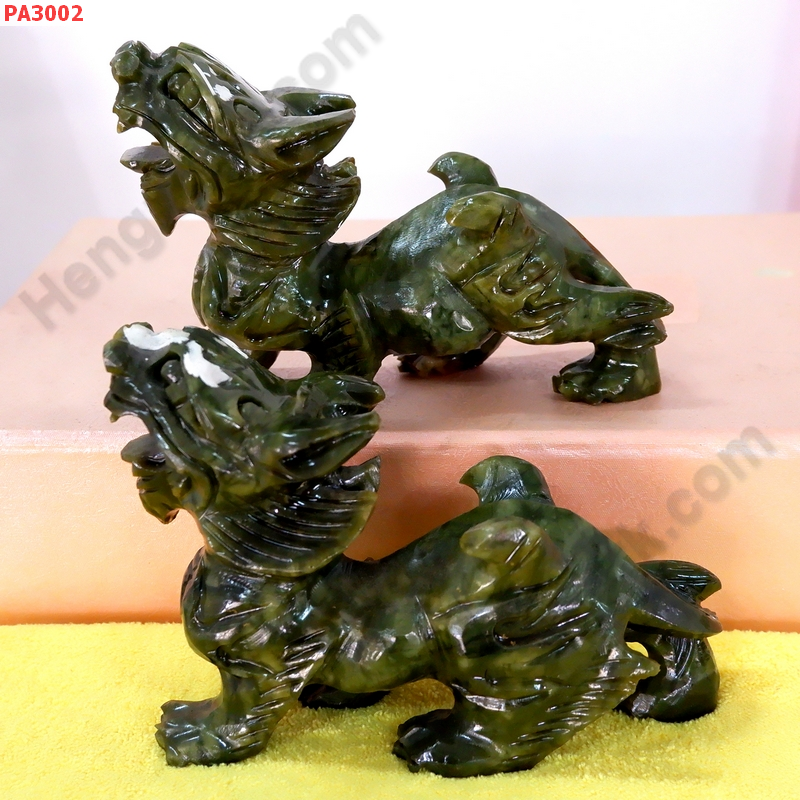 PA3002 ปี่เซียะคู่ตั้งโต๊ะ หินสีเขียว ราคา 2900 บาท http://ww2.hengmark.com/view_product/PA3002.htm