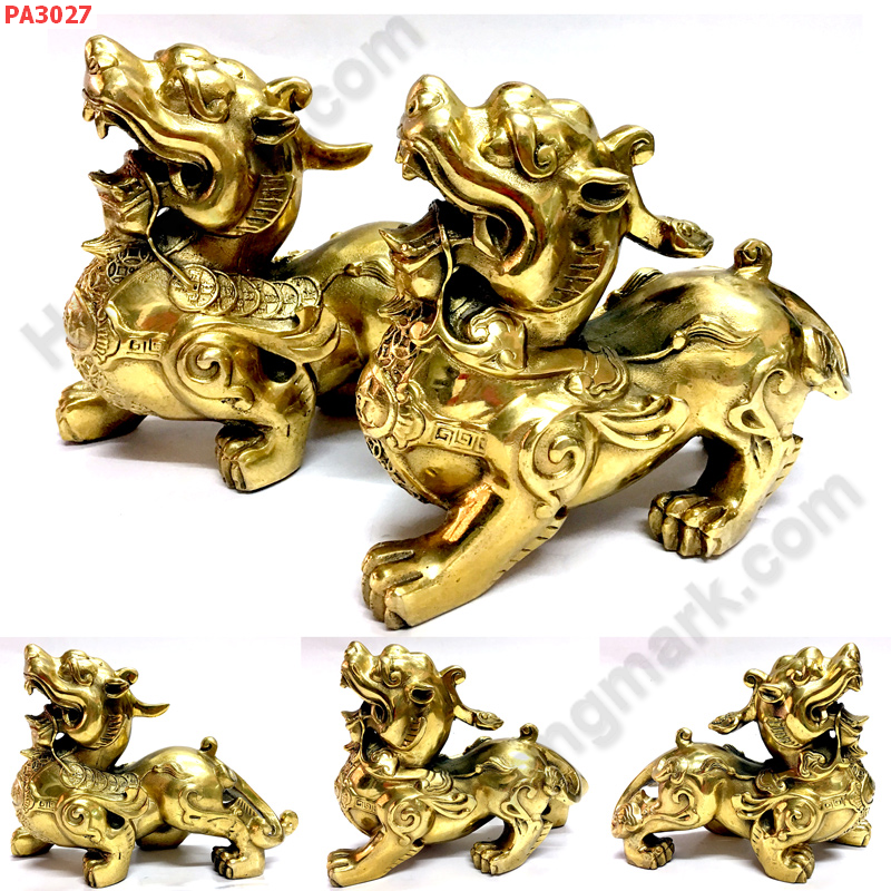 PA3027 ปี่เซียะทองเหลืองตั้งโต๊ะคู่ ราคา 4900 บาท http://ww2.hengmark.com/view_product/PA3027.htm