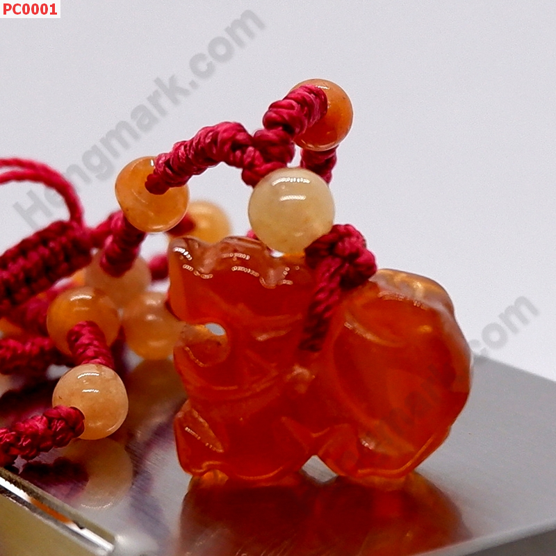 PC0001 ปี่เซียะหินสีแดงจิ๋วพร้อมสร้อยคอ ราคา 199 บาท http://ww2.hengmark.com/view_product/PC0001.htm