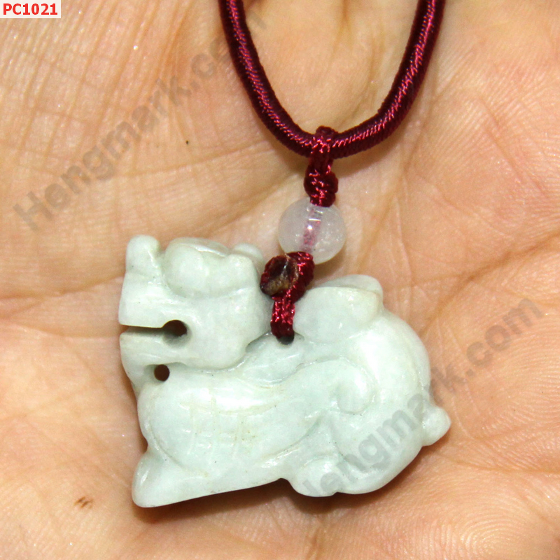 PC1021 สร้อยคอปี่เซียะ หยกสีขาวอมเขียว ราคา 199 บาท http://ww2.hengmark.com/view_product/PC1021.htm