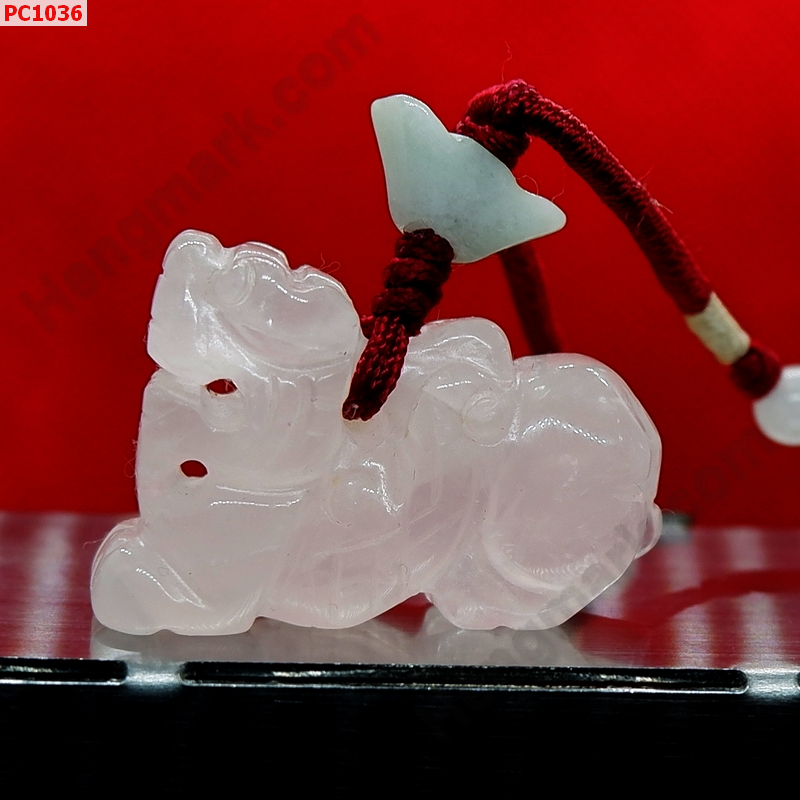 PC1036 สร้อยคอปี่เซียะ หินโรสควอตช์ สีชมพู ราคา 199 บาท http://ww2.hengmark.com/view_product/PC1036.htm