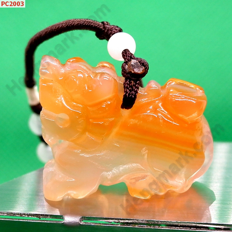 PC2003 สร้อยคอปี่เซียะ หินสีขาวอมส้ม ราคา 299 บาท http://ww2.hengmark.com/view_product/PC2003.htm