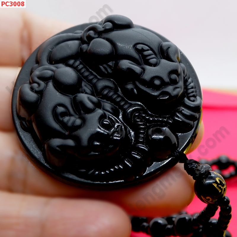 PC3008 สร้อยคอปี่เซียะคู่หินสีดำ ราคา 399 บาท http://ww2.hengmark.com/view_product/PC3008.htm