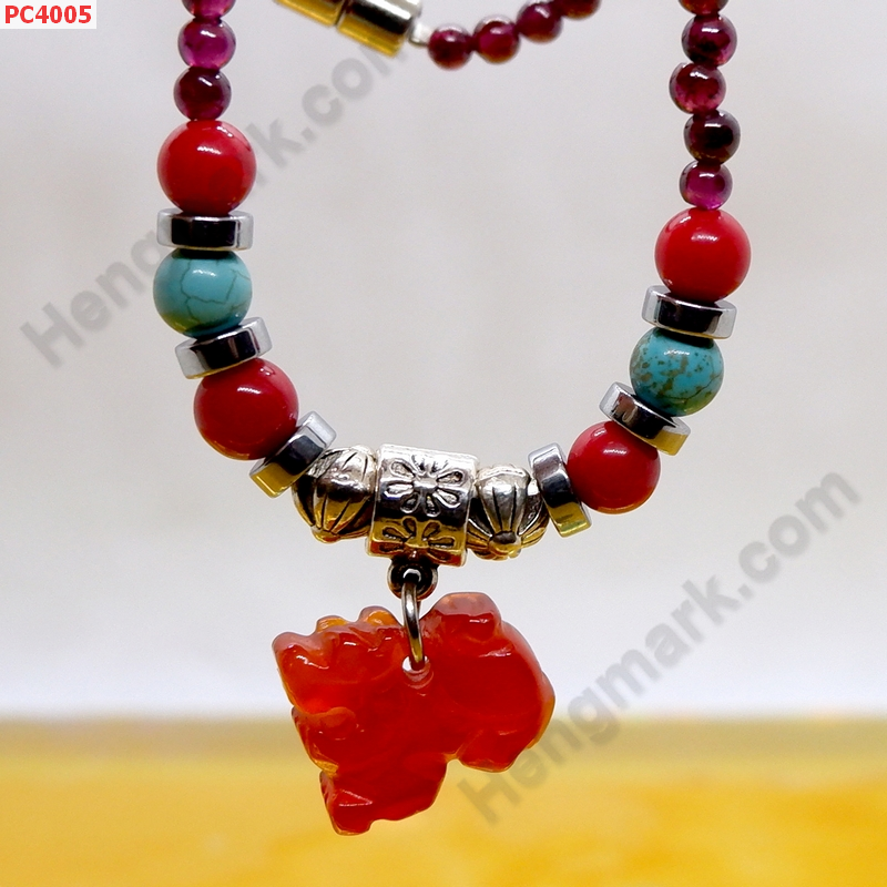PC4005 สร้อยคอโกเมนจี้ปี่เซียะหินสีแดง ราคา 459 บาท http://ww2.hengmark.com/view_product/PC4005.htm