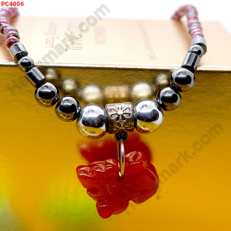 PC4006 สร้อยคอโกเมน จี้ปี่เซียะหินสีแดง ราคา 439 บาท http://ww2.hengmark.com/view_product/PC4006.htm