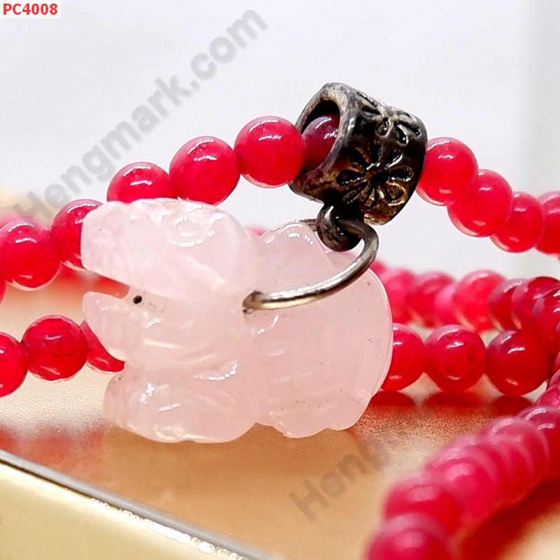 PC4008 สร้อยคอหินทับทิม จี้ปี่เซียะหินโรสควอตซ์ ราคา 429 บาท http://ww2.hengmark.com/view_product/PC4008.htm