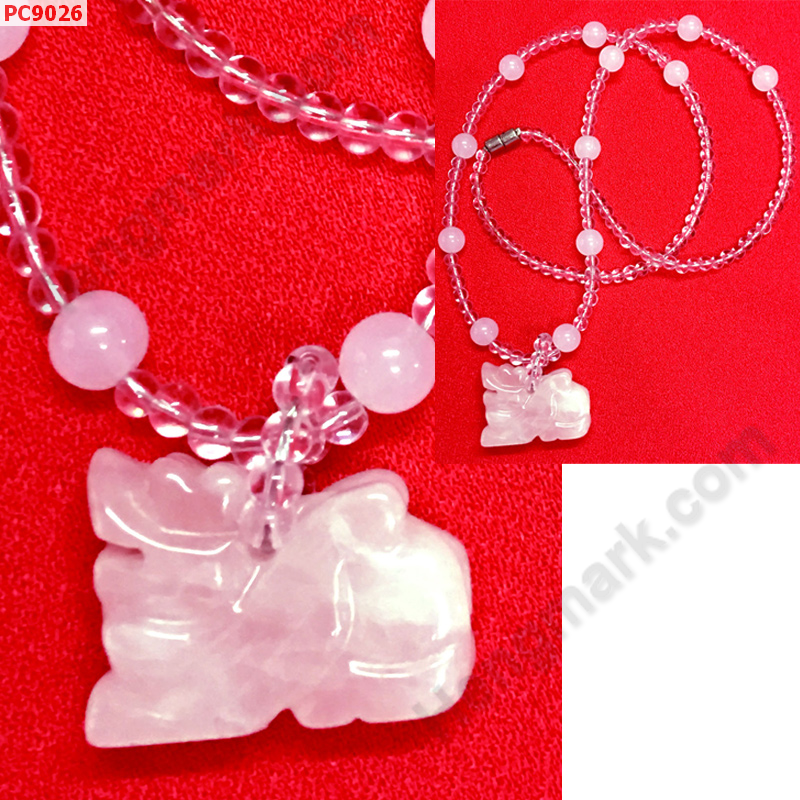 PC9026 สร้อยปี่เซียะหินสีชมพู ราคา 399 บาท http://ww2.hengmark.com/view_product/PC9026.htm
