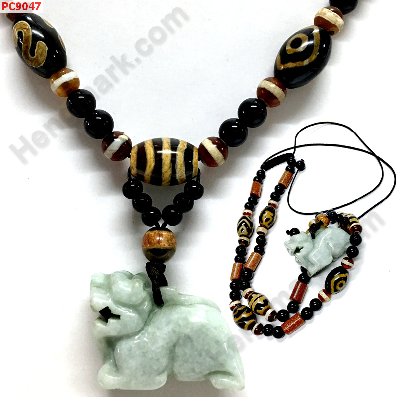 PC9047 สร้อยคอหินทิเบตและปี่เซียะะหยกขาวอมเขียว ราคา 1309 บาท http://ww2.hengmark.com/view_product/PC9047.htm