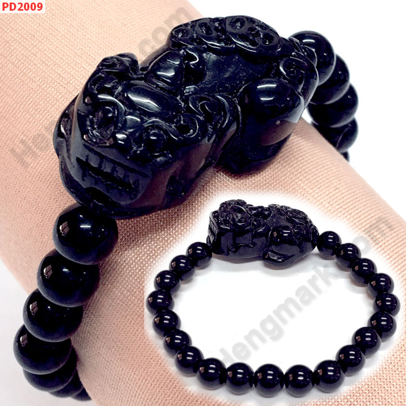 PD2009 สร้อยข้อมือปี่เซียะหินสีดำ ราคา 299 บาท http://ww2.hengmark.com/view_product/PD2009.htm