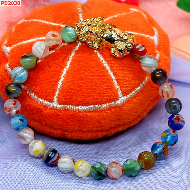 PD2038 สร้อยข้อมือปี่เซียะทอง+หินลายแฟนซี ราคา 249 บาท http://ww2.hengmark.com/view_product/PD2038.htm