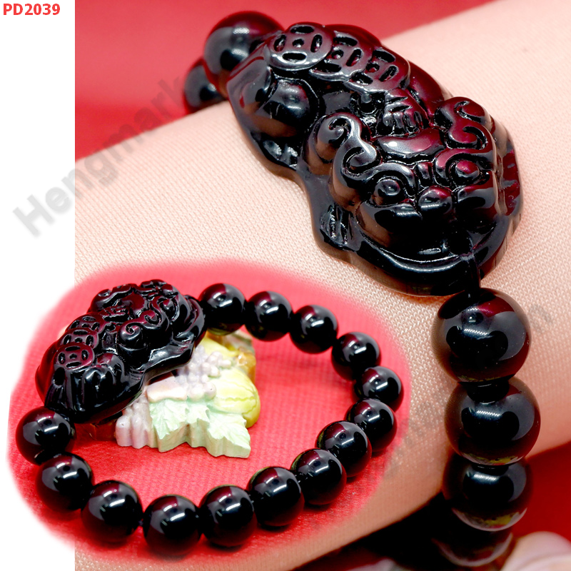 PD2039 สร้อยข้อมือปี่เซียะหินสีดำ ราคา 299 บาท http://ww2.hengmark.com/view_product/PD2039.htm