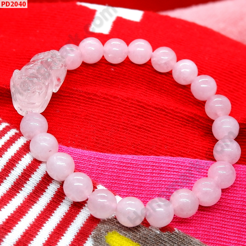 PD2040 สร้อยข้อมือปี่เซียะโรสควอตซ์ ราคา 299 บาท http://ww2.hengmark.com/view_product/PD2040.htm