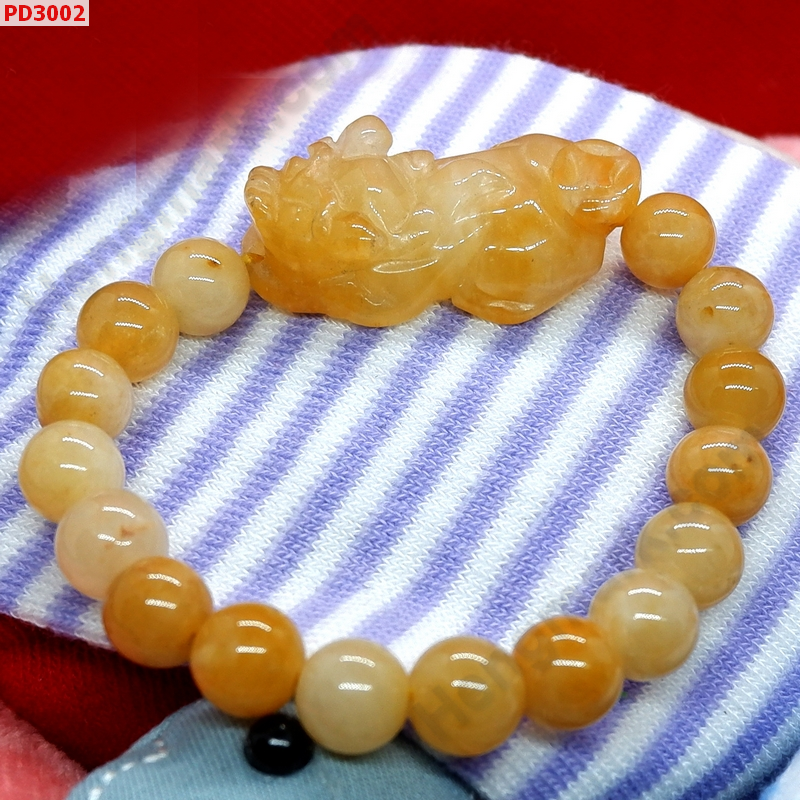 PD3002 สร้อยข้อมือปี่เซียะหยกเหลืองอ่อน ราคา 399 บาท http://ww2.hengmark.com/view_product/PD3002.htm