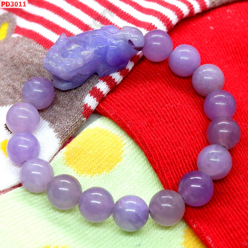 PD3011 สร้อยข้อมือปี่เซียะหยกสีม่วง ราคา 399 บาท http://ww2.hengmark.com/view_product/PD3011.htm