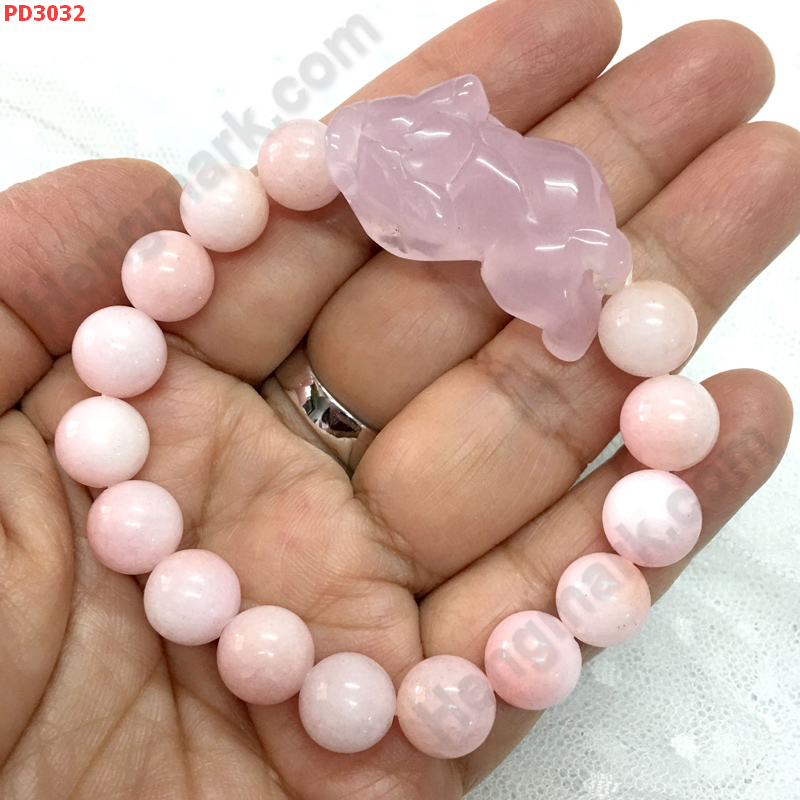 PD3032 สร้อยข้อมือปี่เซียะ ชมพู หินลูกท้อ ราคา 399 บาท http://ww2.hengmark.com/view_product/PD3032.htm
