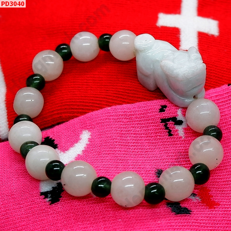 PD3040 สร้อยข้อมือปี่เซียะหยกขาว ราคา 399 บาท http://ww2.hengmark.com/view_product/PD3040.htm