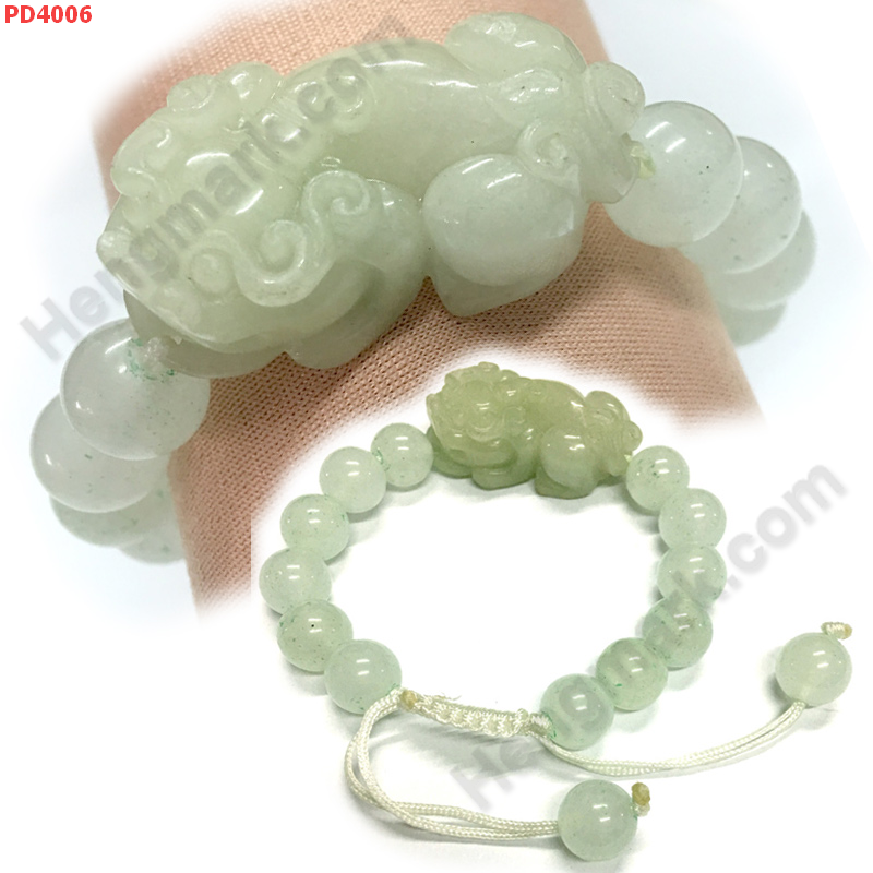 PD4006 สร้อยข้อมือปี่เซียะหยกขาวอมเขียว ราคา 499 บาท http://ww2.hengmark.com/view_product/PD4006.htm