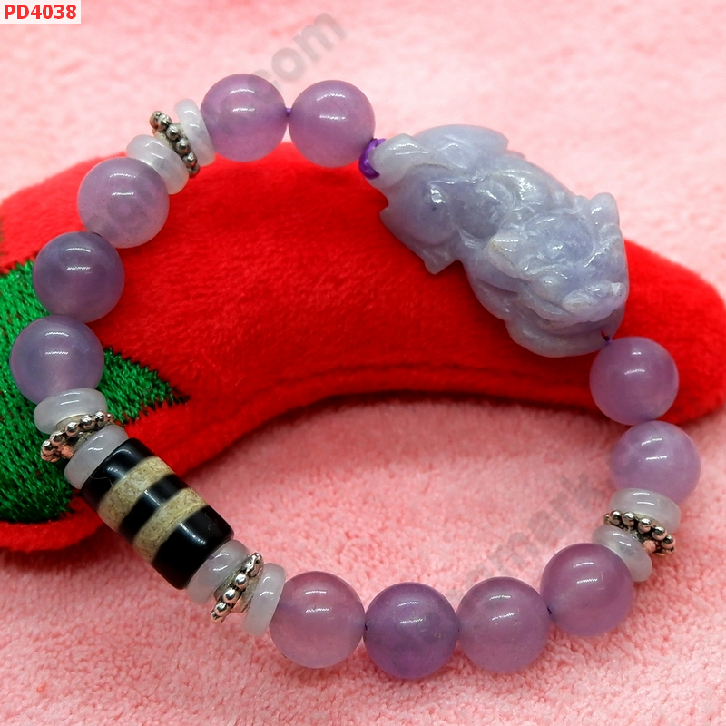 PD4038 สร้อยข้อมือปี่เซียะสีม่วง+หินทิเบต ราคา 499 บาท http://ww2.hengmark.com/view_product/PD4038.htm