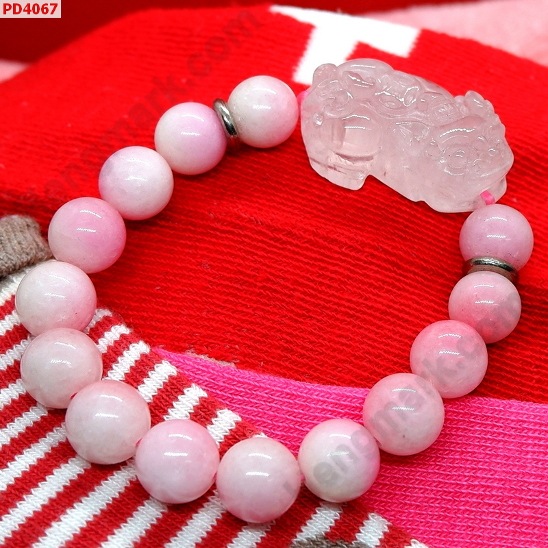 PD4067 สร้อยข้อมือปี่เซียะชมพูหินโรสควอตซ์ ราคา 449 บาท http://ww2.hengmark.com/view_product/PD4067.htm