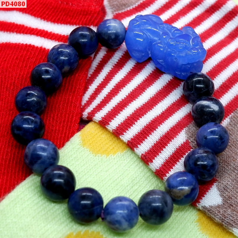 PD4080 สร้อยข้อมือปี่เซียะหินหยกสีฟ้า ราคา 459 บาท http://ww2.hengmark.com/view_product/PD4080.htm