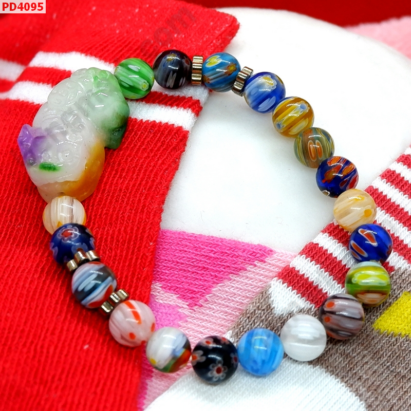 PD4095 สร้อยข้อมือปี่เซียะหิน 5 สี+หินลายแฟนซี ราคา 439 บาท http://ww2.hengmark.com/view_product/PD4095.htm