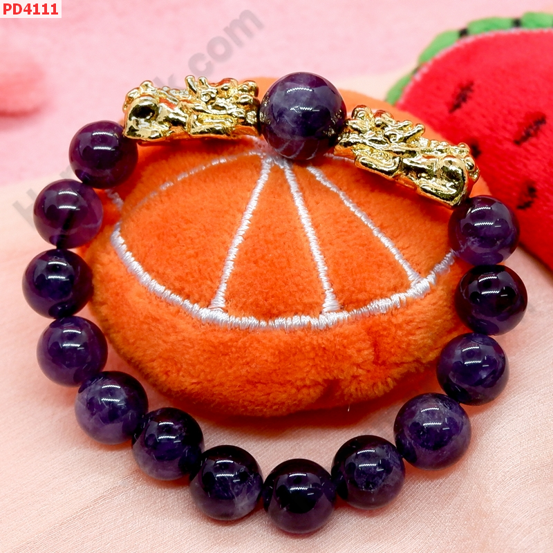 PD4111 สร้อยข้อมือปี่เซียะทองคู่+หินอะเมทิสต์ ราคา 449 บาท http://ww2.hengmark.com/view_product/PD4111.htm