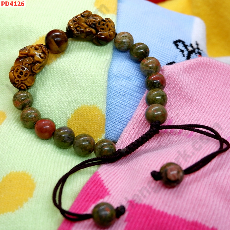 PD4126 สร้อยข้อมือปี่เซียะไทเกอร์อายคู่เล็ก ราคา 499 บาท http://ww2.hengmark.com/view_product/PD4126.htm