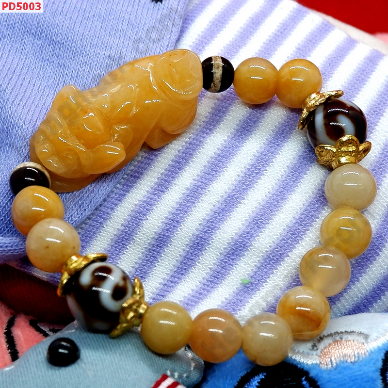 PD5003 สร้อยข้อมือปี่เซียะหยกเหลือง DZIตะขอ หรูยี่ ราคา 599 บาท http://ww2.hengmark.com/view_product/PD5003.htm