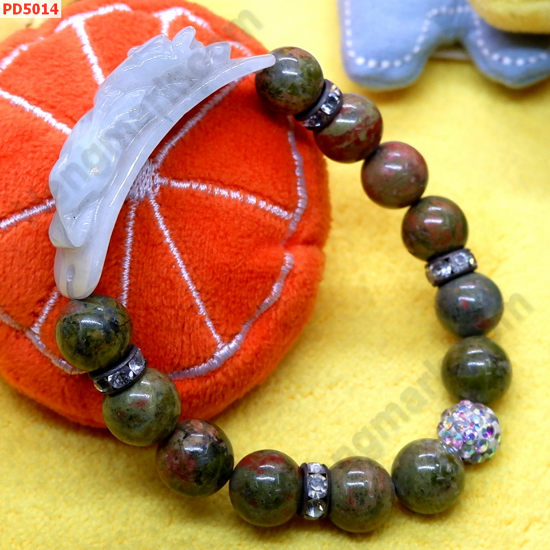 PD5014 สร้อยข้อมือปี่เซียะหยก หินยูนาไค้ท์ ราคา 599 บาท http://ww2.hengmark.com/view_product/PD5014.htm