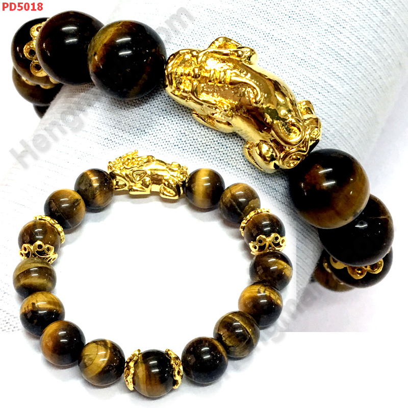 PD5018 สร้อยข้อมือปี่เซียะทอง+หินไทเกอร์อายส์ ราคา 599 บาท http://ww2.hengmark.com/view_product/PD5018.htm